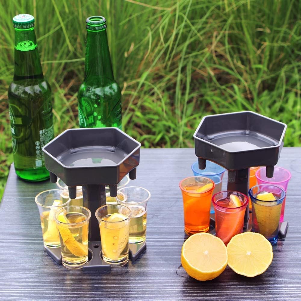 6 Shot Glass Dispenser and Holder,Shot Dispenser for Filling Liquids