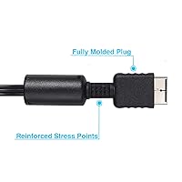 Vista 5 de Suncala Cable de audio y video de 6 pies (no HDMI) para PlayStation PS2 PS3 (1 unidad)