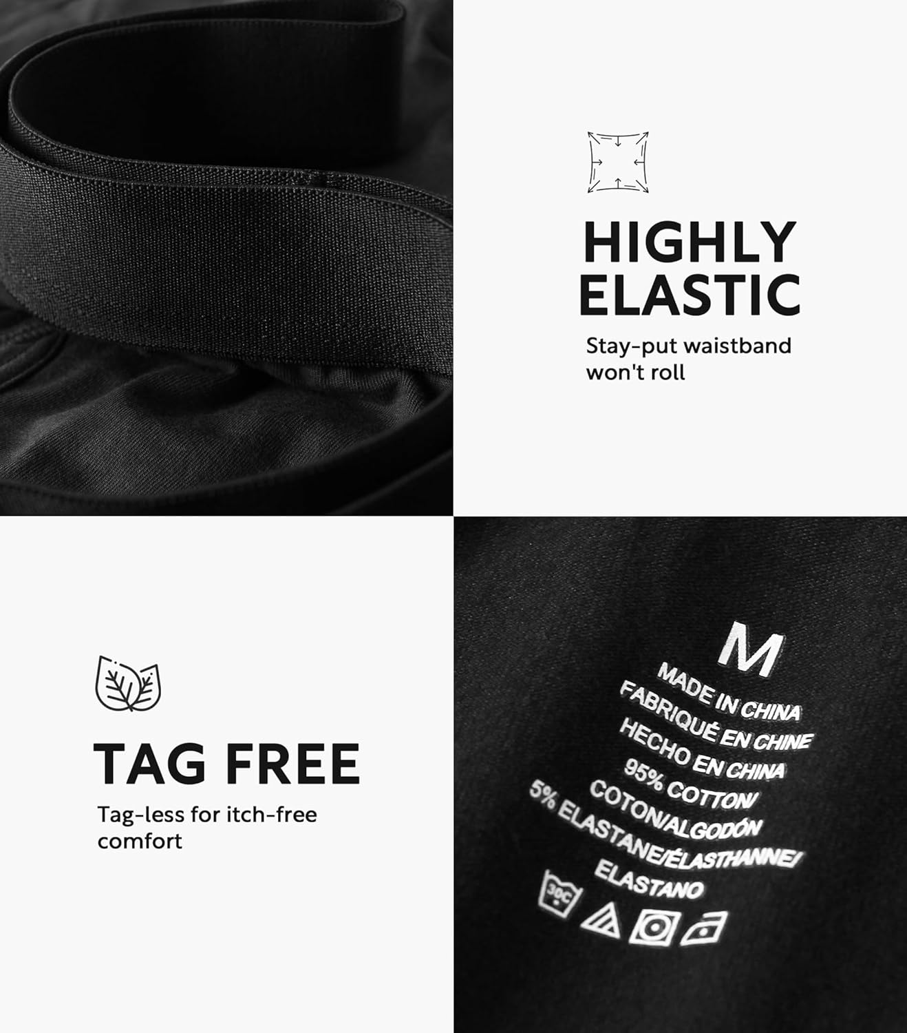 5Mayi Mens Underwear Cotton Boxer Briefs 9 Inch Long Leg Boxer Briefs for Men Pack - Image 4