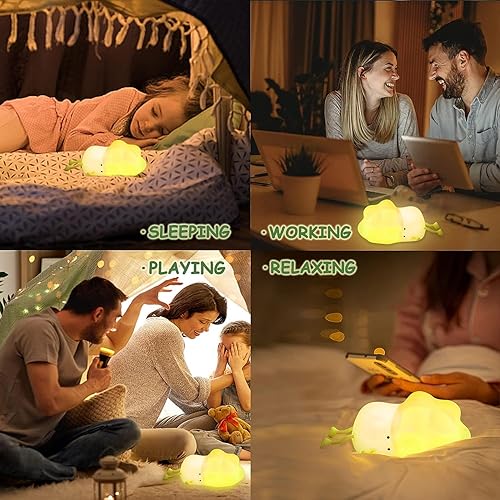 Miniatura 3 de Nurluce Cabages - Luz nocturna con temporizador, lámparas nocturnas para habitación de niños, lindas luces nocturnas de silicona con cable, control