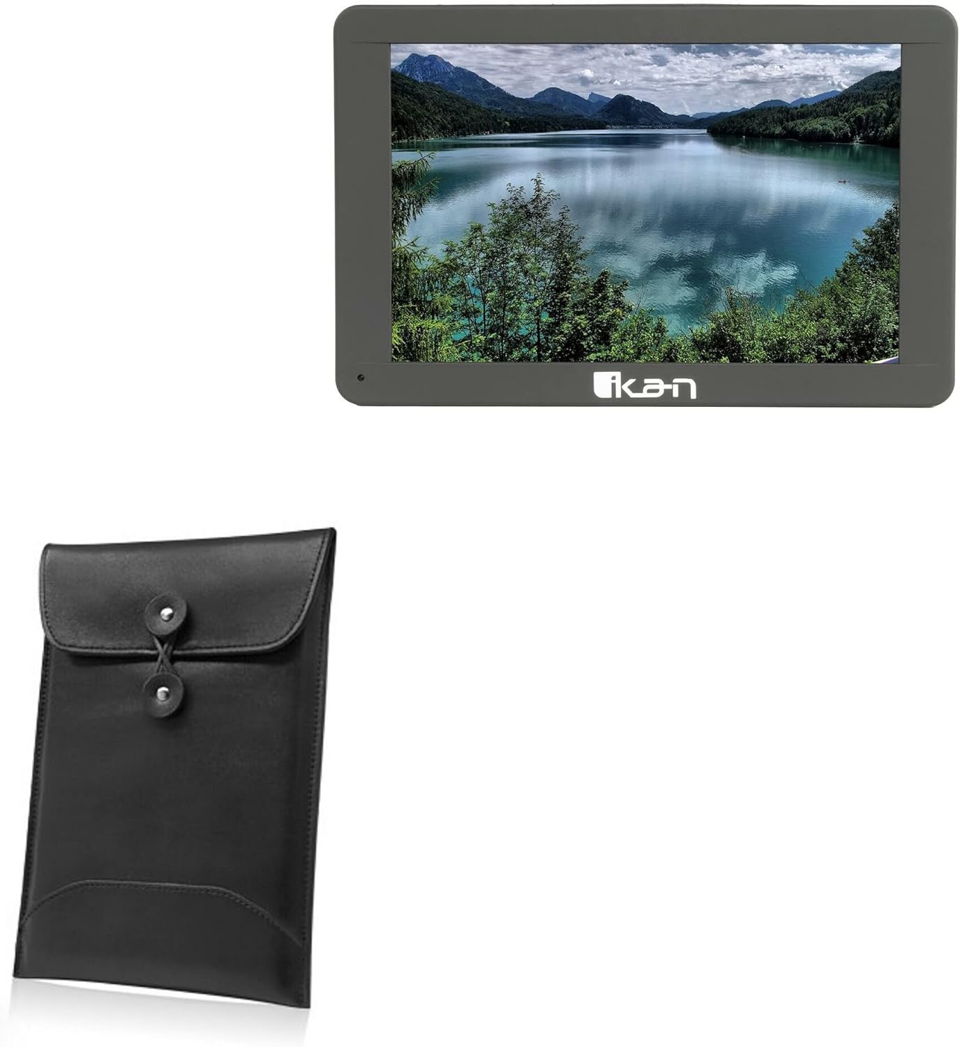 BoxWave Case Compatible with Ikan Saga S7P - Nero Leather Envelope, Leather Wallet Style Flip Cover