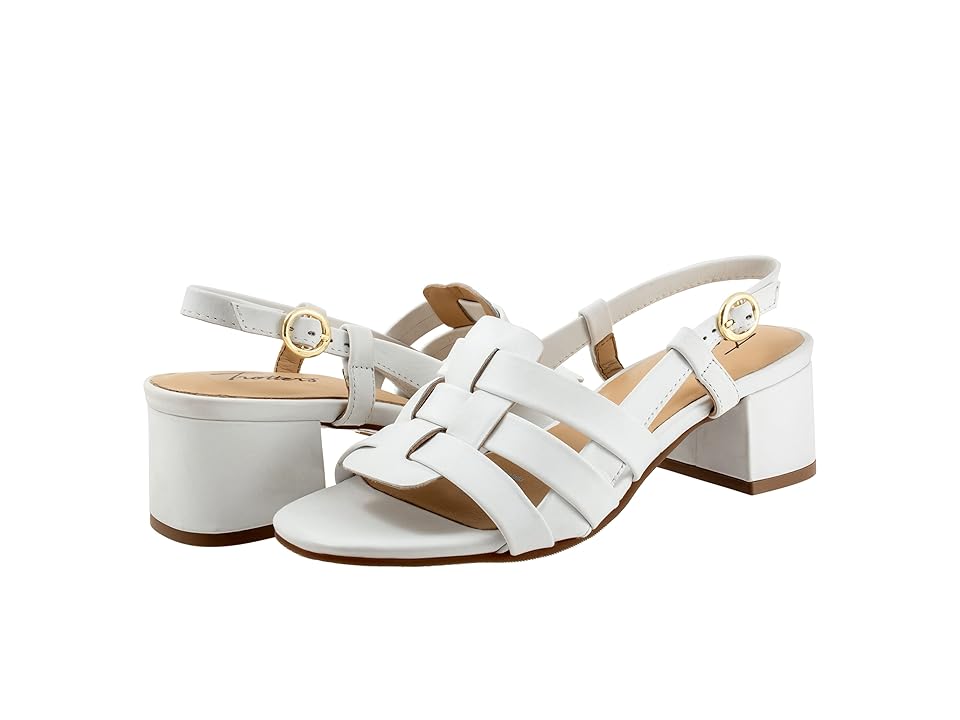 Trotters Luna (White) Women's Sandals INTERNATIONAL SHIPPING