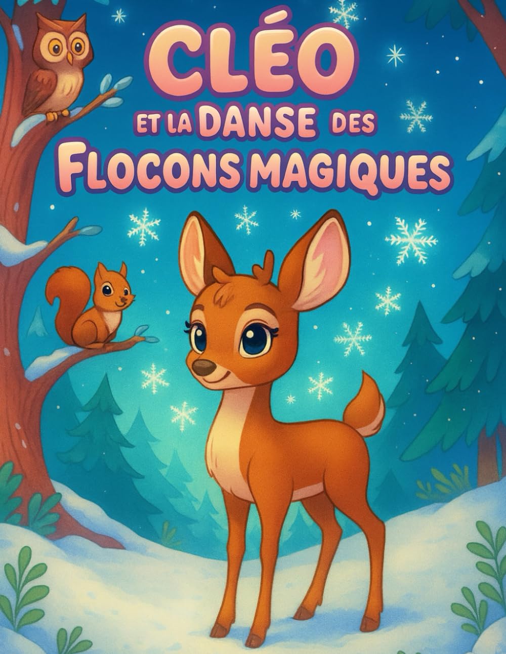 Cléo et la Danse des Flocons Magiques: Cléo est une petite biche qui décide de suivre cette magie qui scintille autour d’elle. Un livre de coloriage et d’histoire pour les enfants de 2 à 5 ans.