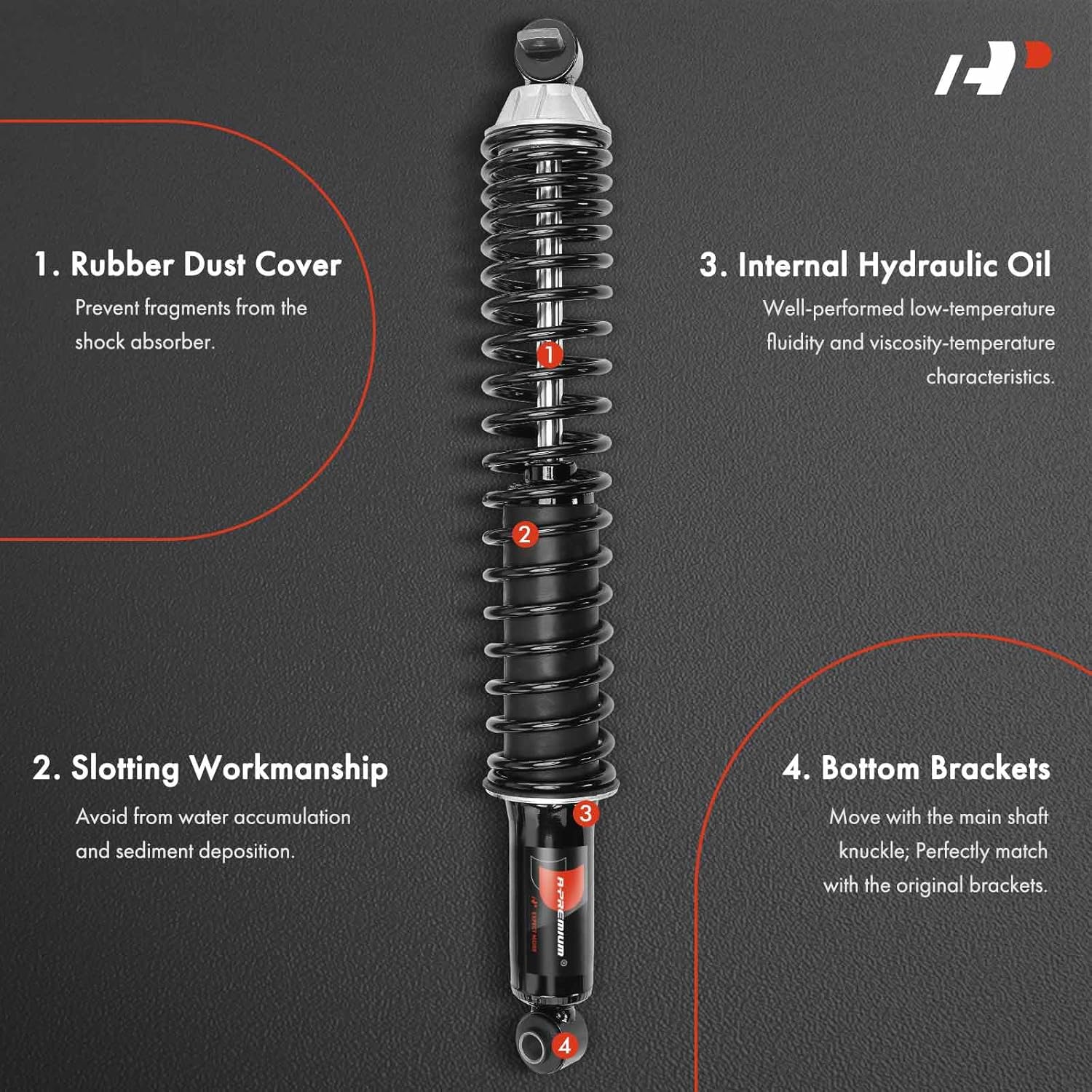 A-Premium Rear Pair (2) Complete Strut and Coil Spring Assembly Compatible with Chevrolet Blazer, S10, S10 Blazer & GMC Jimmy, S15, S15 Jimmy, Sonoma, Syclone, Typhoon & Isuzu Hombre & Oldsmobile