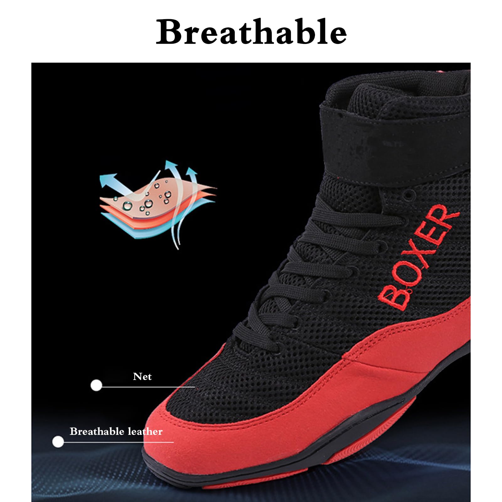 Botas Boxeo Mujer,Zapatillas De Deporte De Boxeo,Core Botas De Lucha,Comodidad Ligero,Respirable Antideslizante,con Malla Transpirable,para Fitness,Deportes,Sanda,CompeticióN,Entrenamiento