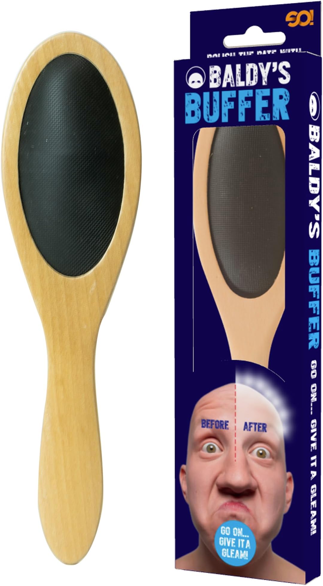 Funtime Gifts Baldy's Buffer - The Ultimate Buffing Brush for the Follically Challenged