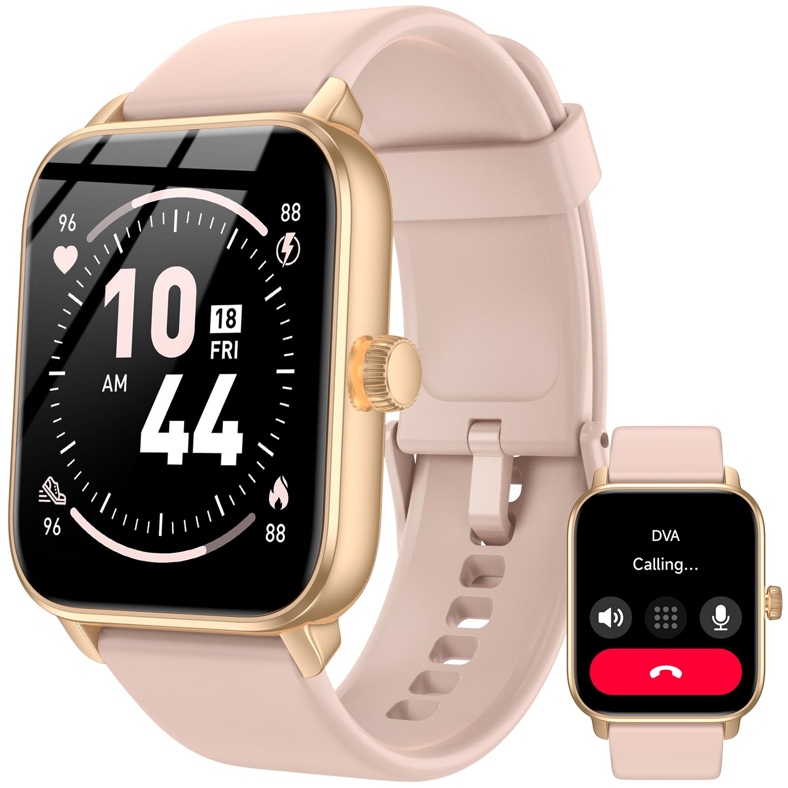 Smart Watches for Men Women, 1.85" HD Touch Screen Fitness Tracker with Bluetooth Calling & Alexa, IP68 Waterproof, 120 Sports Modes, Heart Rate Sleep Monitor, 7 Days Battery for iOS Android (Pink)