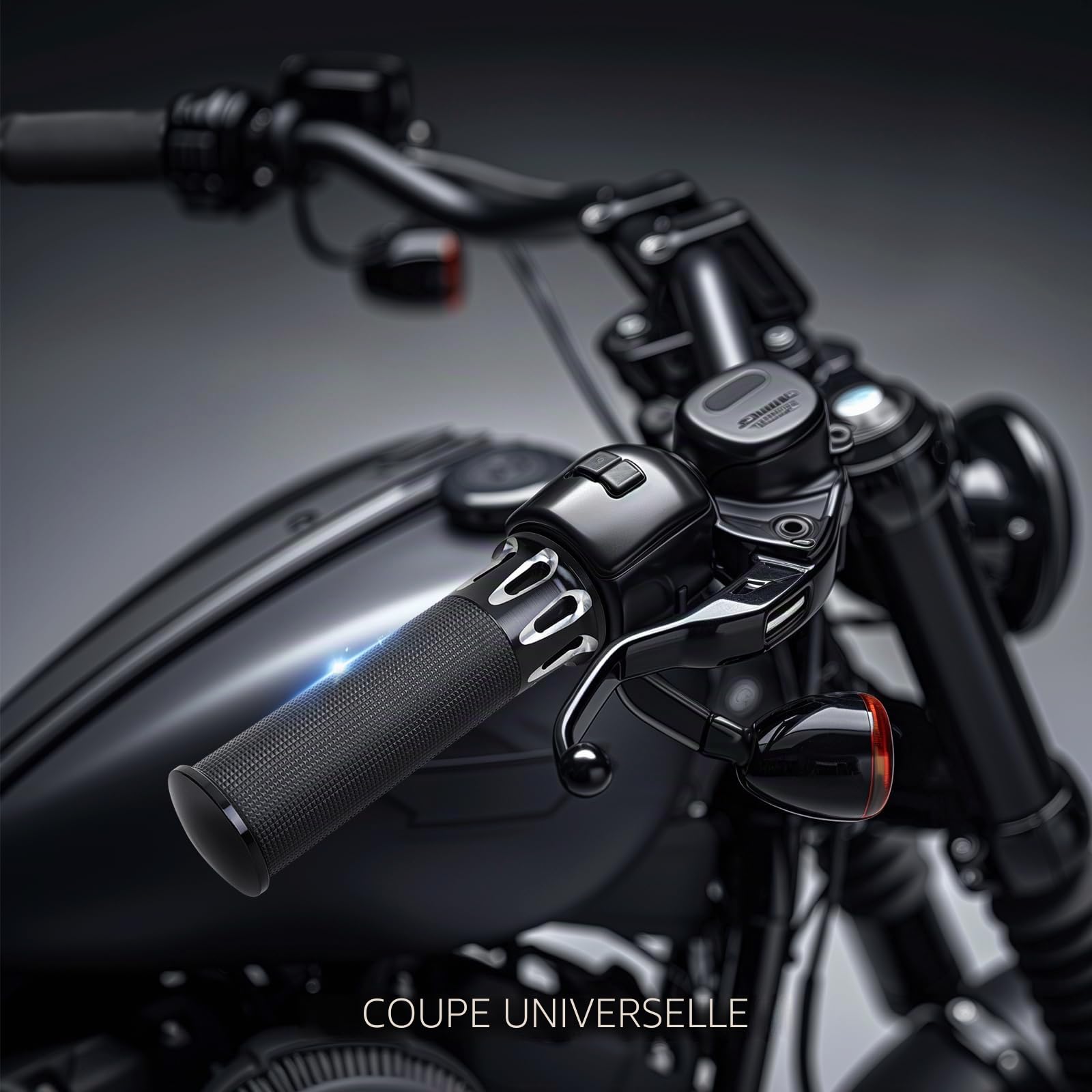 Poignées de Guidon 1"/25mm Aluminium CNC pour Moto Compatibles avec Harley Sportster Iron 883 Dyna Road Electra Glide Softail Touring
