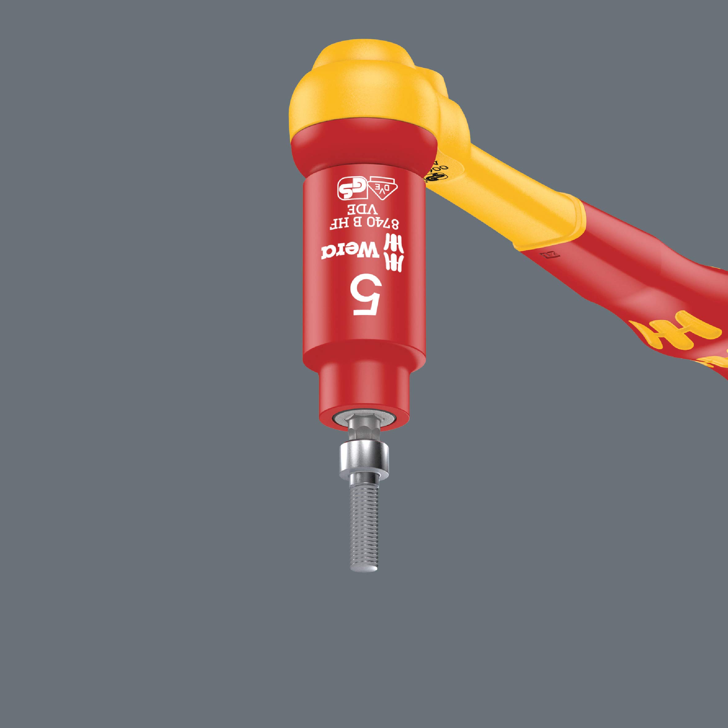 8740 B Vde HF Douille-Embout Zyklop, isolée, pour Vis à six Pans Creux, à emmanchement 3/8“ avec fonction de retenue, 5.0 mm