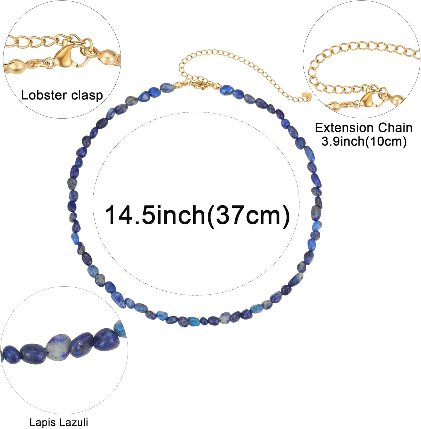 Wellike Beaded Necklaces For Women Trendy Dainty Choker Necklace Chain 18k Gold Plated Natural Stone Handmade Everyday Bead Necklaces Fashion Healing Crystal Jewelry - Image 5