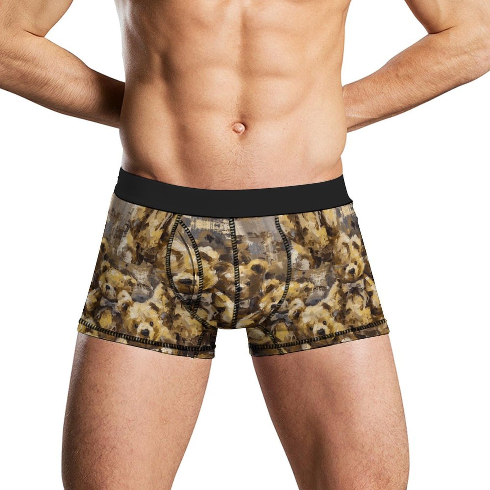Thisdownd Men's As Pic Cute Teddy Bear Doll Comfortable Underwear Boxer Briefs Lightweight Stretch Panties