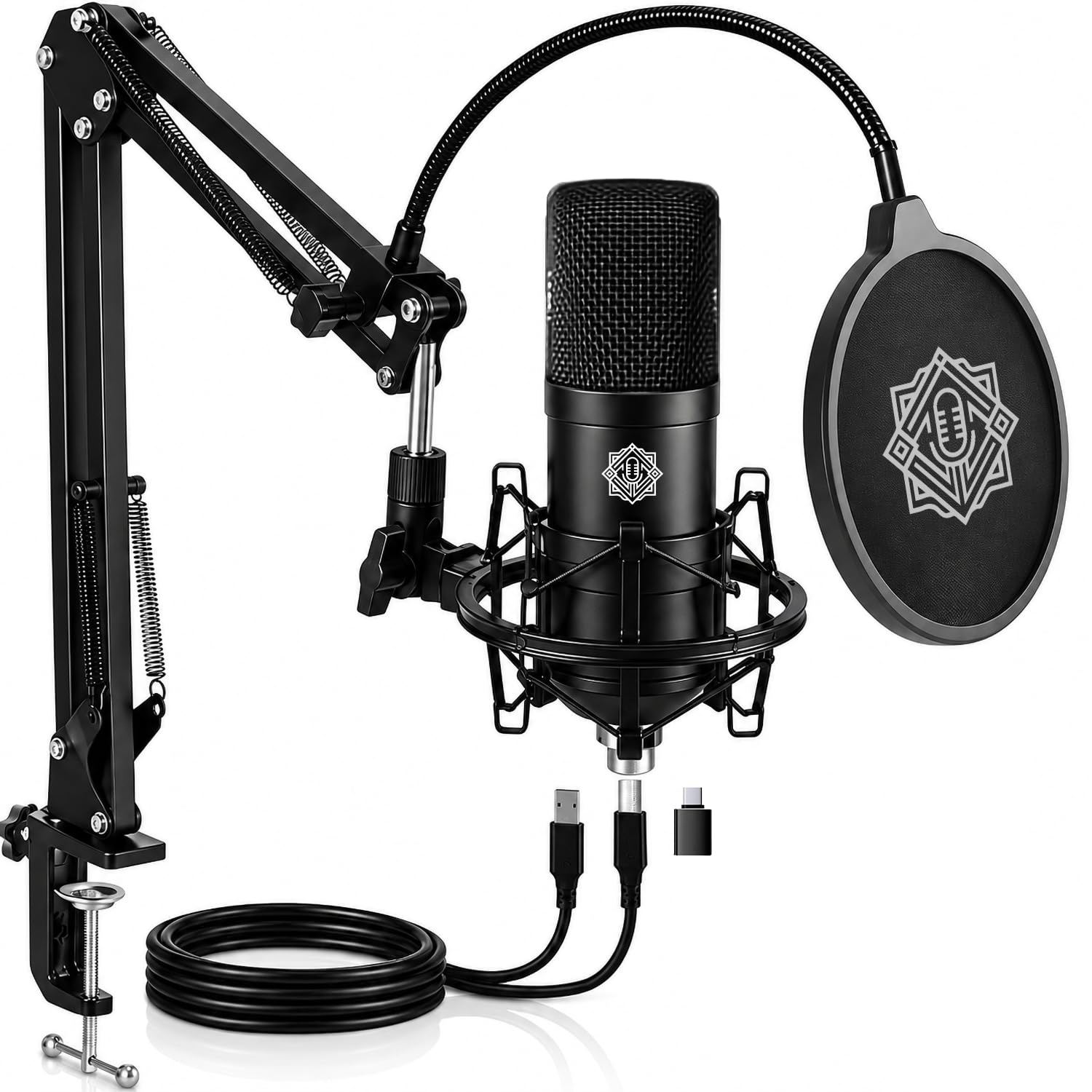 DIGIMORE Condenser Microphone | Cardioid Pickup Pattern | Metal Body | USB 2.0 Connectivity | Boom Arm Stand | for Recording, Streaming, Podcast & Gaming (D-520)-image-43