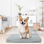 Couvre-lits pour chiens, imperméable Lavable Couvres de lit pour chiens Remplacement par un gris à fermeture éclair(46"x29"x4" XL)