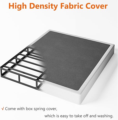 Miniatura 3 de Kilyssa Base de colchón Box Spring Queen, solo con somier de metal de 7 pulgadas, funda de colchón resistente con funda, antideslizante, sin ruido,