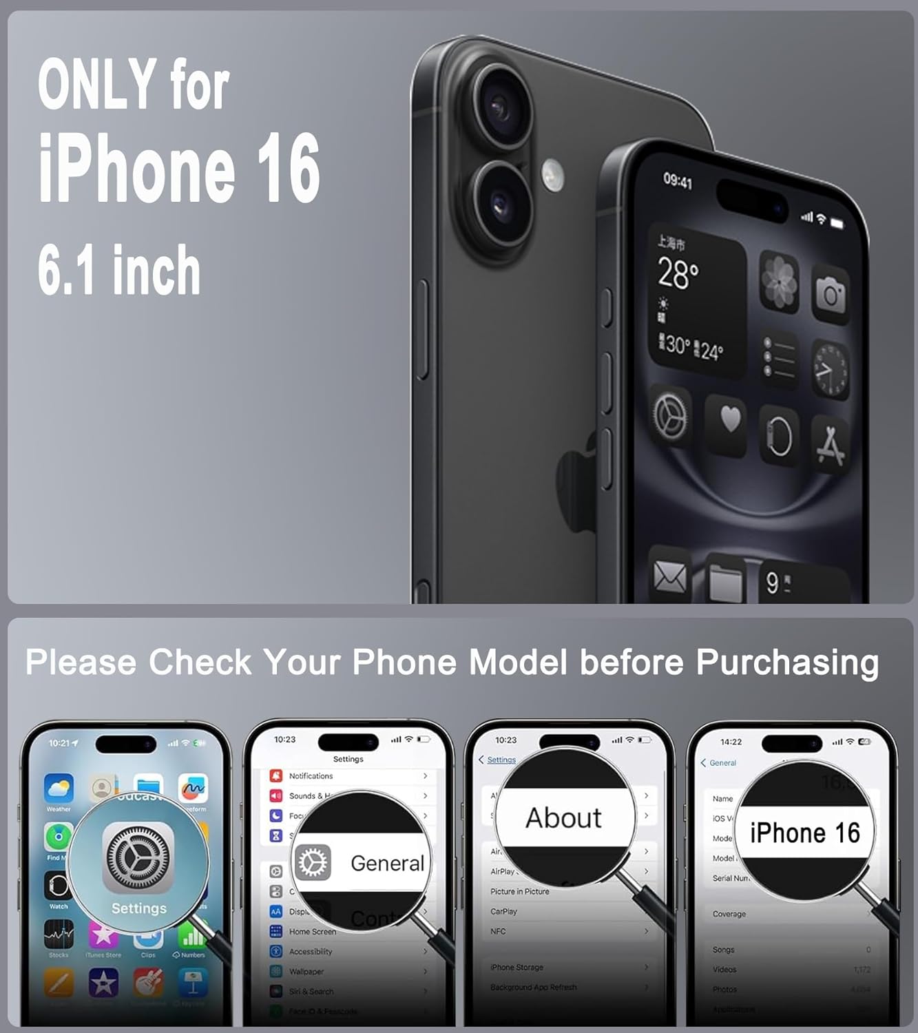 for iPhone 16 Case with Belt Clip Holster,2X Screen Protector, Heavy Duty Protection,Military-Grade Protection,Anti-Drop,Shockproof Phone Cover for iPhone 16 Case,Red-Black