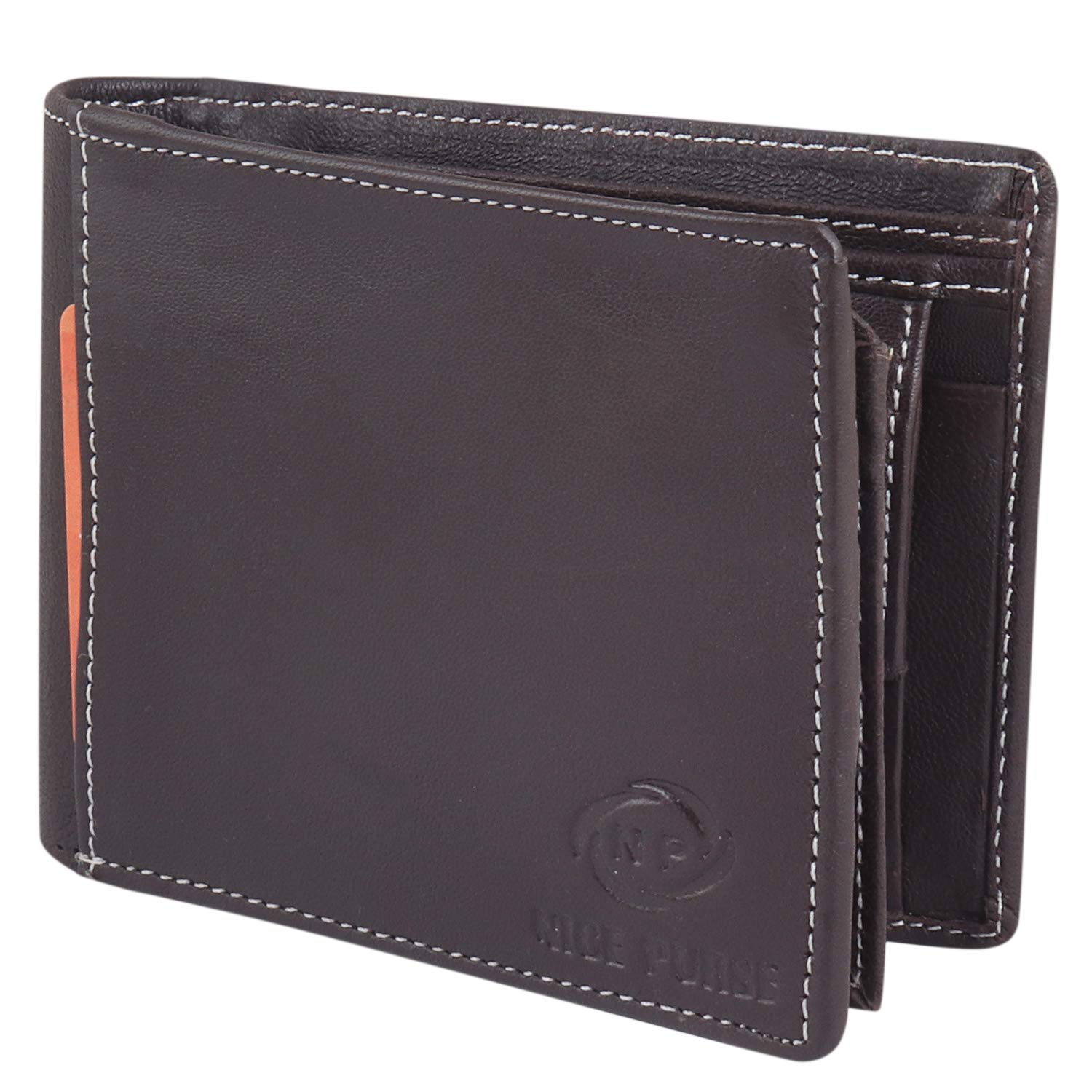 Brown Leather Wallet for Men I 8 Credit Card Slots I 2 Currency Compartments I 1 Coin Pocket I 1 Transparent ID Window-image-12