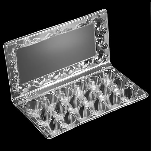 Miniatura 5 de JAPCHET Paquete de 100 cartones de huevos de codorniz de rejilla, cartones de huevos de codorniz reutilizables a granel, contenedor de plástico