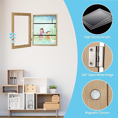 Miniatura 4 de Marco de arte para niños de 8.5 x 11 pulgadas 2024 - Colgar o colocar de pie, pantalla intercambiable. Perfecto para dibujos de niños, tiene