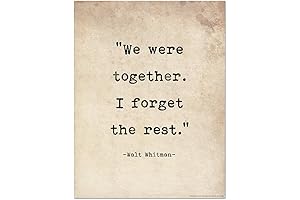 Inspirational Romantic Quote Print "We Were Together. I Forget the Rest" by...