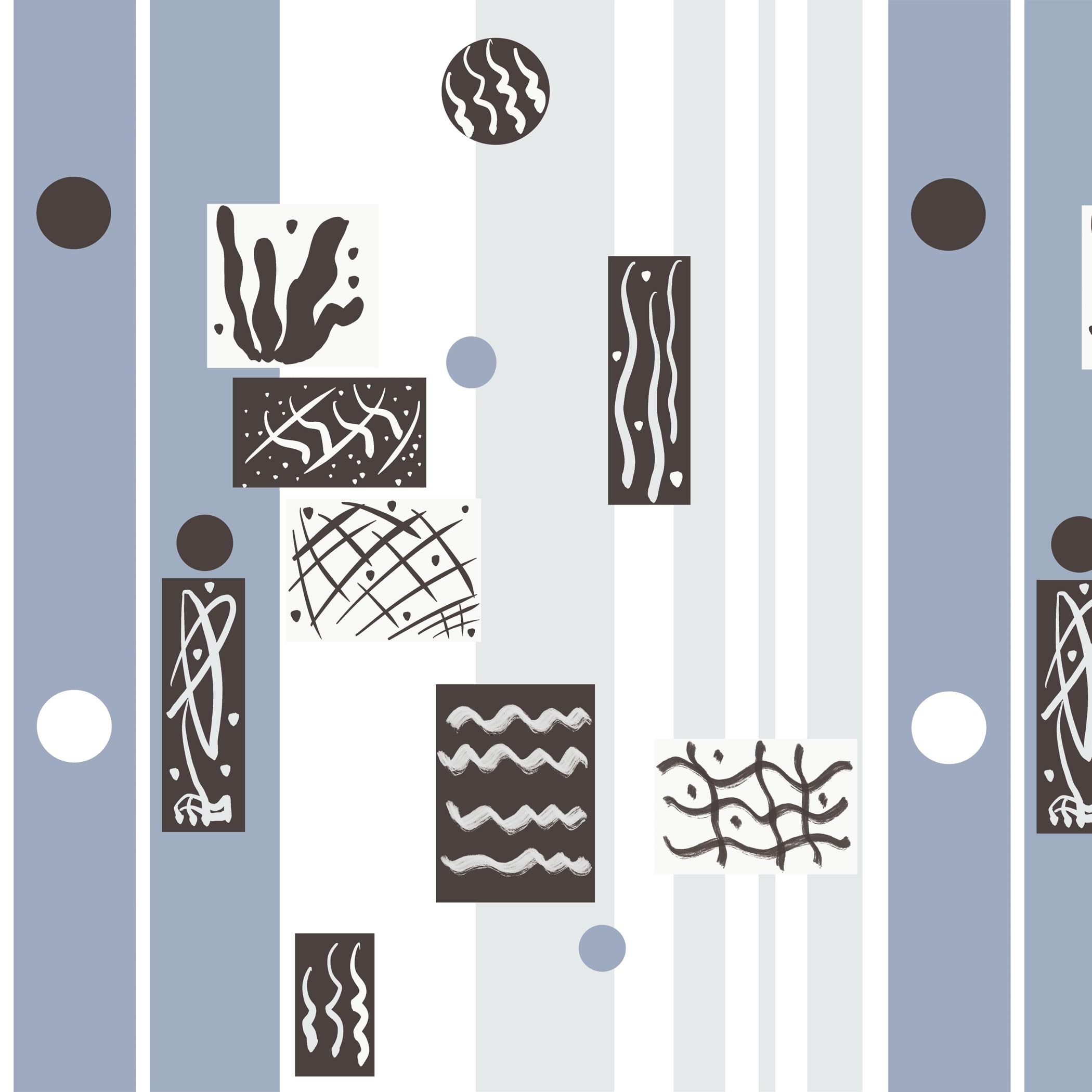 ICYEHAO Blue Striped Wallpaper, 44 x 1000 cm Blue and White Geometric Wallpaper Abstract Lines Peel and Stick Wall Paper Self Adhesive Furniture Wrap for Living Room,Bathroom,Kitchen,Drawer,Cabinets โ image 1