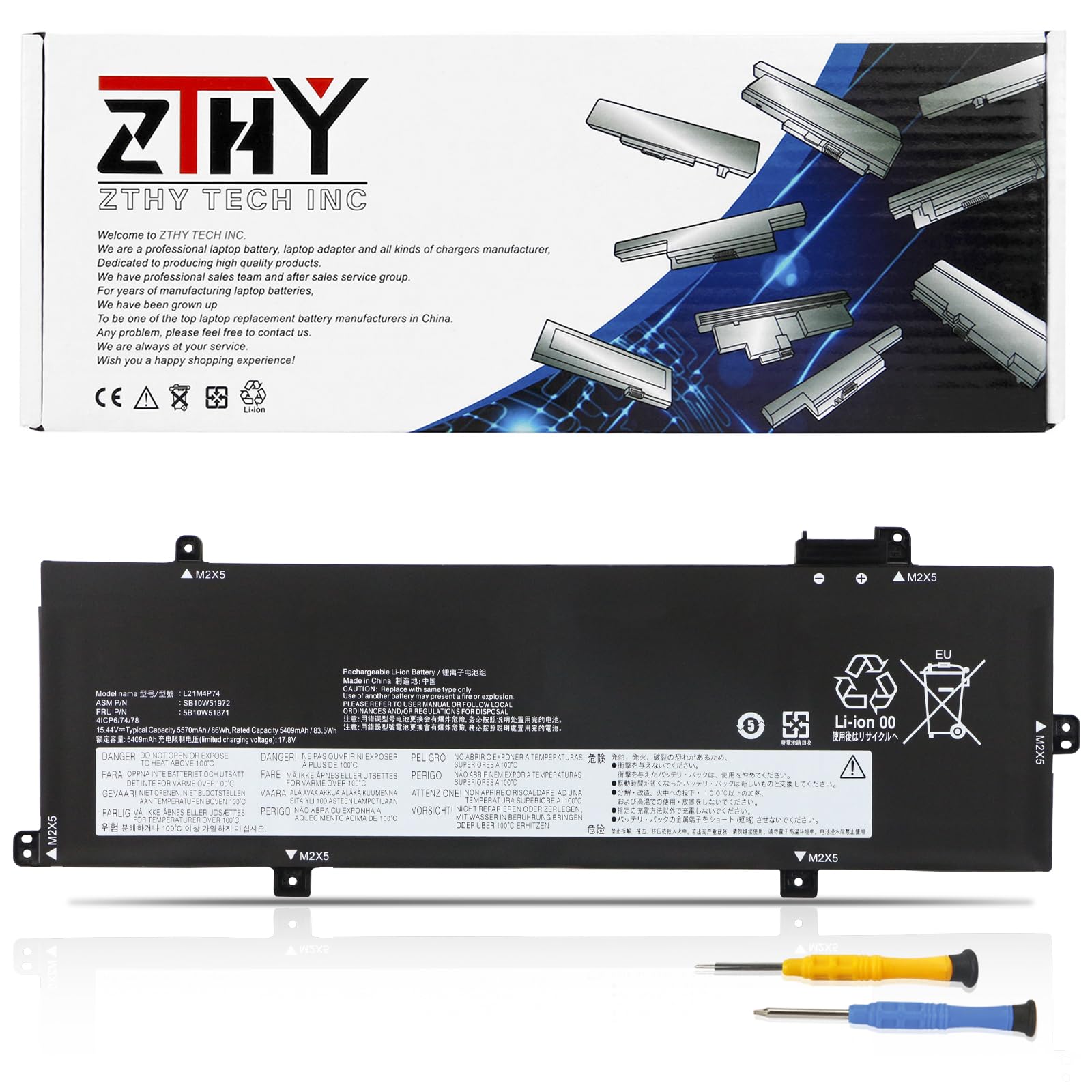 Amazon.com: ZTHY L21M4P74 Laptop Battery Replacement for Lenovo