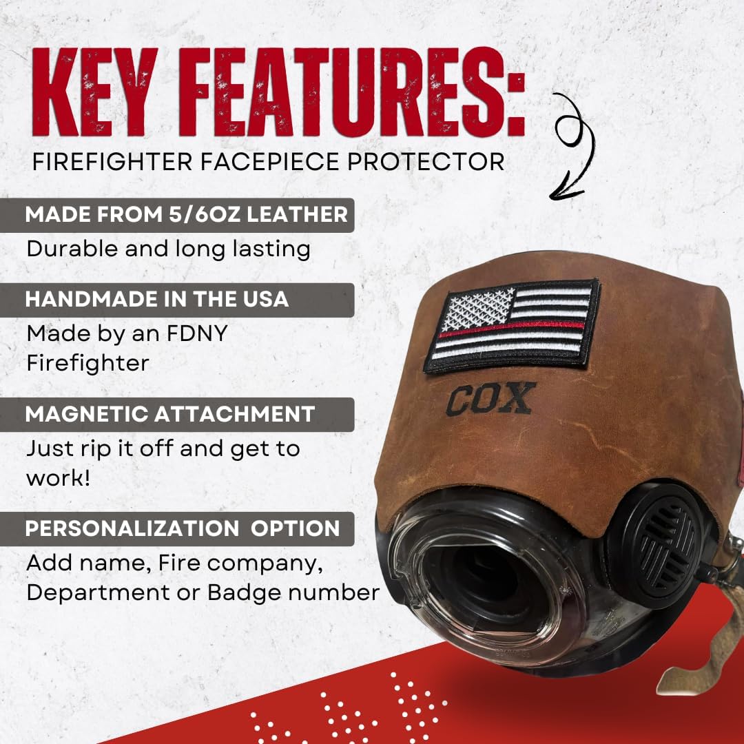 Firefighter Leather Magnetic Rip-Off Facepiece Guard for Scott SCBA