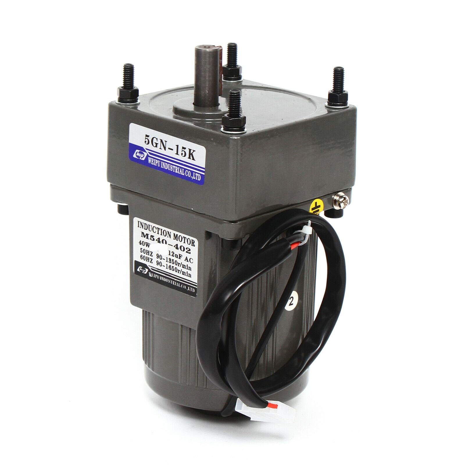 OUKANING Motor Reductor monofásico AC 220V 40W Motor Reductor Motor asíncrono Motor de Velocidad Ajustable (15K)