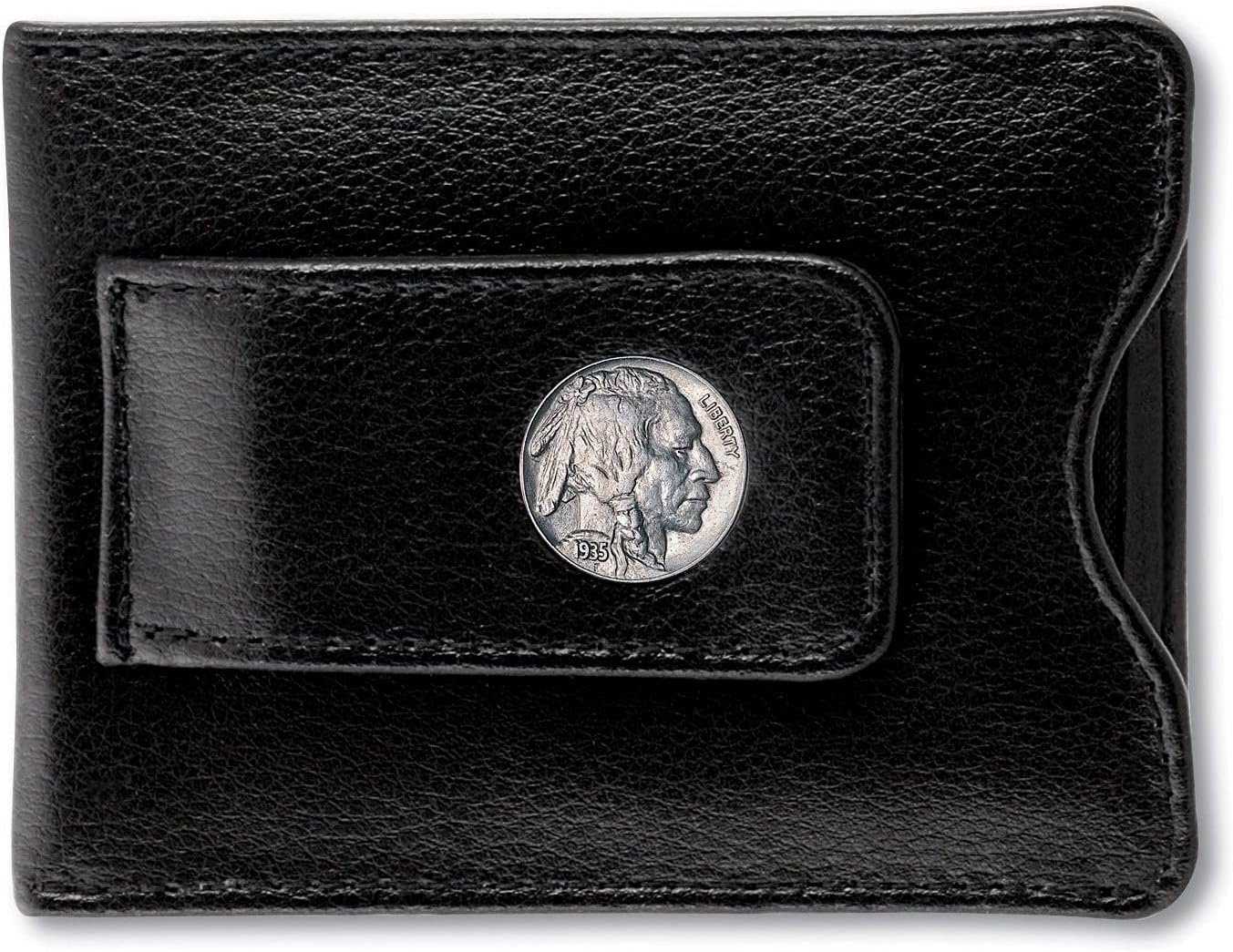 American Coin Treasures Buffalo Nickel Leather Money Clip Coin Wallet