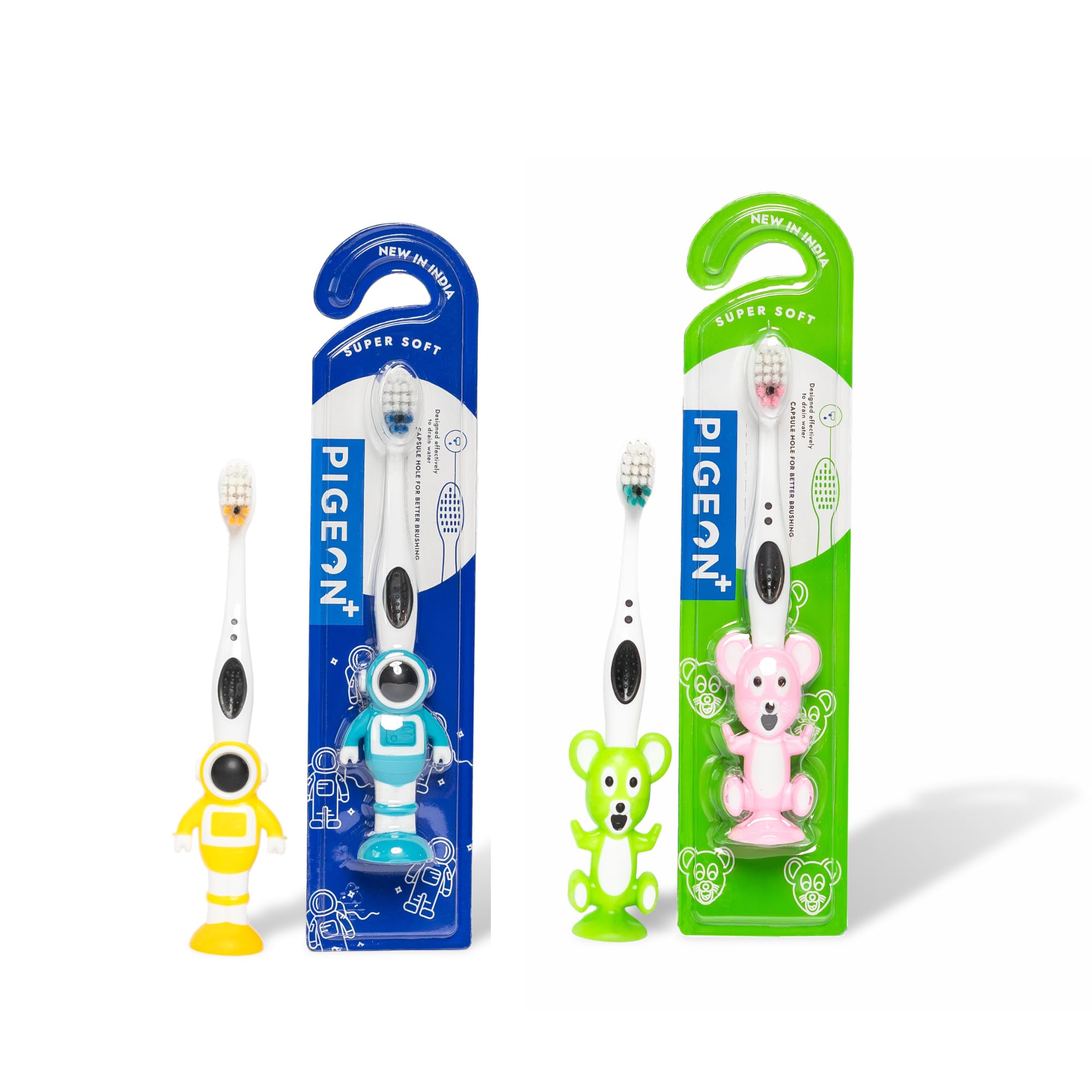 Pigeon+ Indias First Ultra Soft Drain water Technology Toothbrush Set |For Kids 1 TINY TEETH 1 ASTRONAUT | Oral Care | Colorful Design | (Pack of 2) (B0DC6X457T) Amazon Price History, Amazon Price Tracker