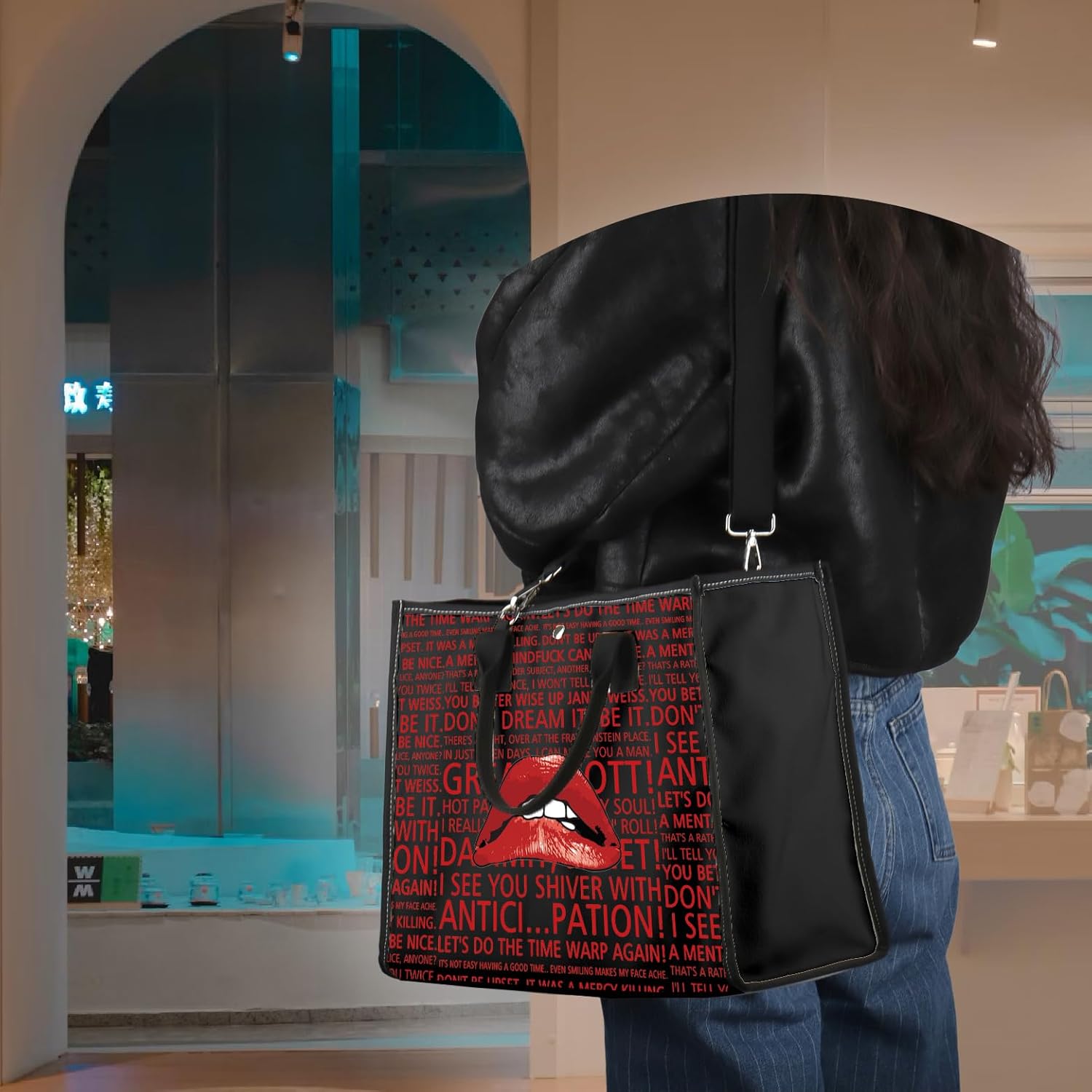 VAMSII Rocky Horror Lips tote Bag Horror Picture Show Lips Inspired Gift Tv Show Merch