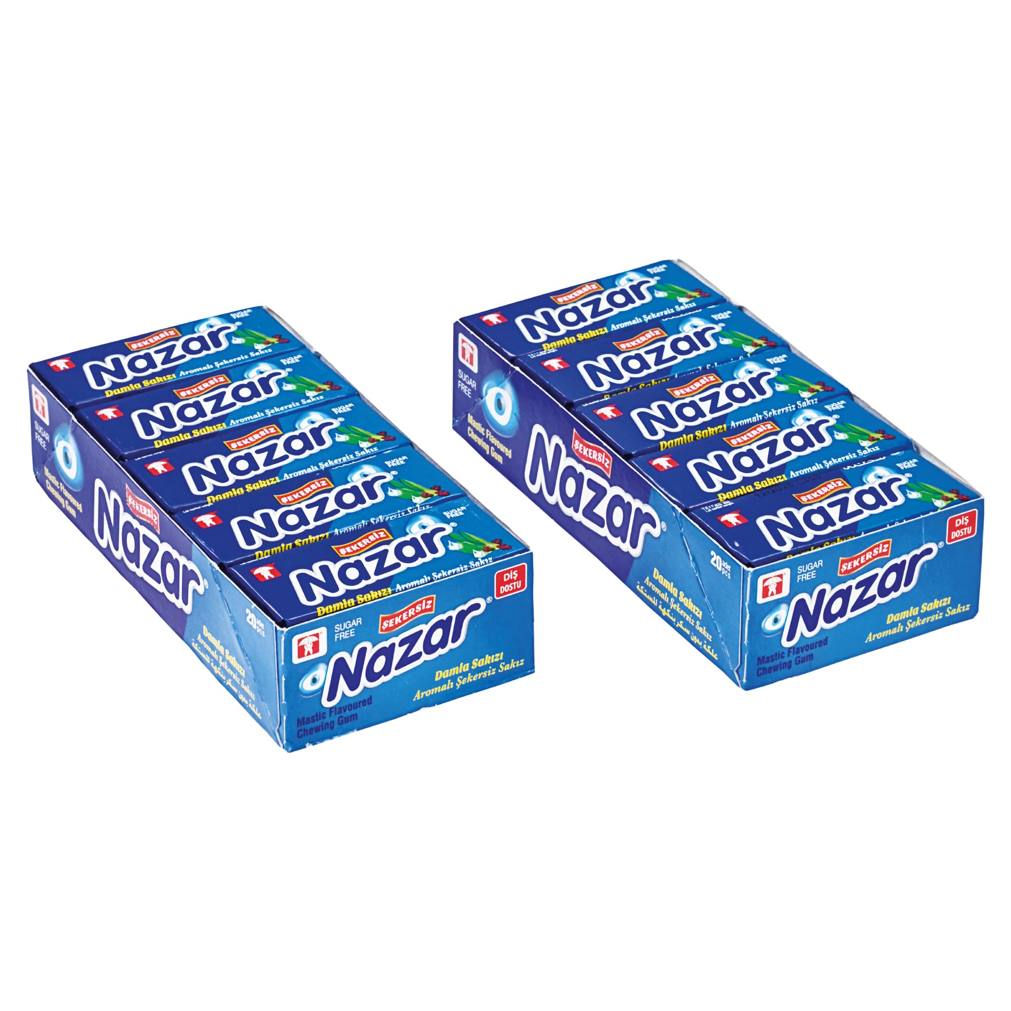 NAZAR Mastic Aromatic Sugar-Free Jawline Exerciser Chewing Gum | Freshens Your Breath | Supports Oral Health | 40 Packs of 5 Pieces (200 Total Pieces)