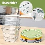 Glass Container Food Storage 32 oz, 4 Cup Overnight Oats Jar, Oven & Microwave Safe Deli Containers with Lids, Freezer Containers for Kitchen, Take Out and To Go, Soup Containers for Food Prep, 4 Pack | Microwave Dishwasher Oven Freezer Safe | Airtig
