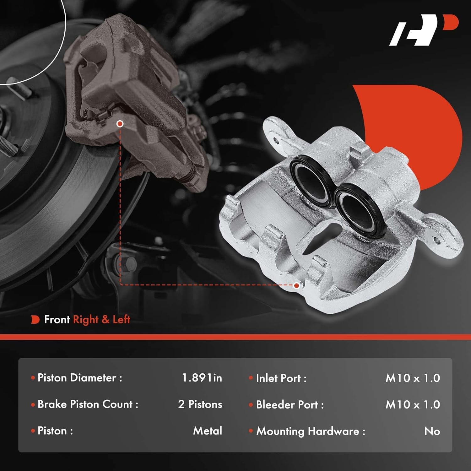 A-Premium Disc Brake Caliper Assembly Without Bracket Compatible with Select Land Rover Models - For Range Rover/Range Rover Sport 2010-2017, Discovery 2017, LR4 2010-2016 - Front Driver and Passenger