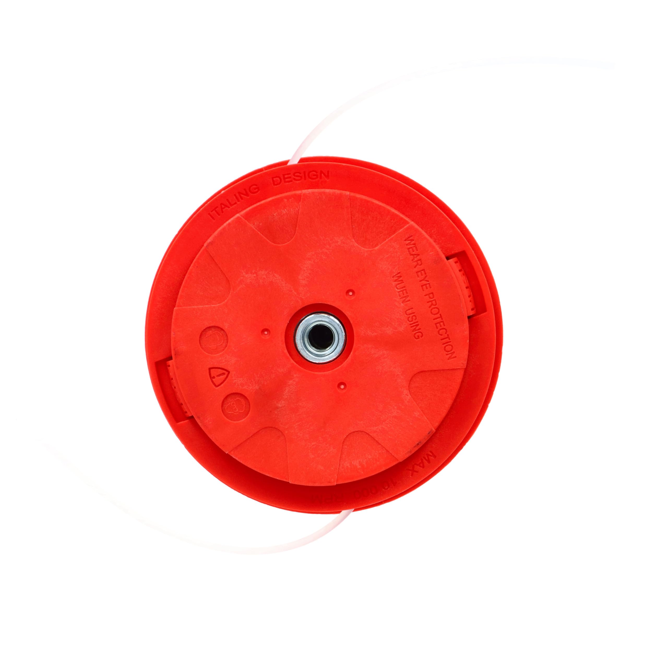 MIVOS cabezal de corte profesional para desbrozadora - M10x1,25 LG - Cortabordes - Cabezal de hilo para desbrozadora, jardín - Bobina de hilo - Bobinado sencillo del hilo - Naranja