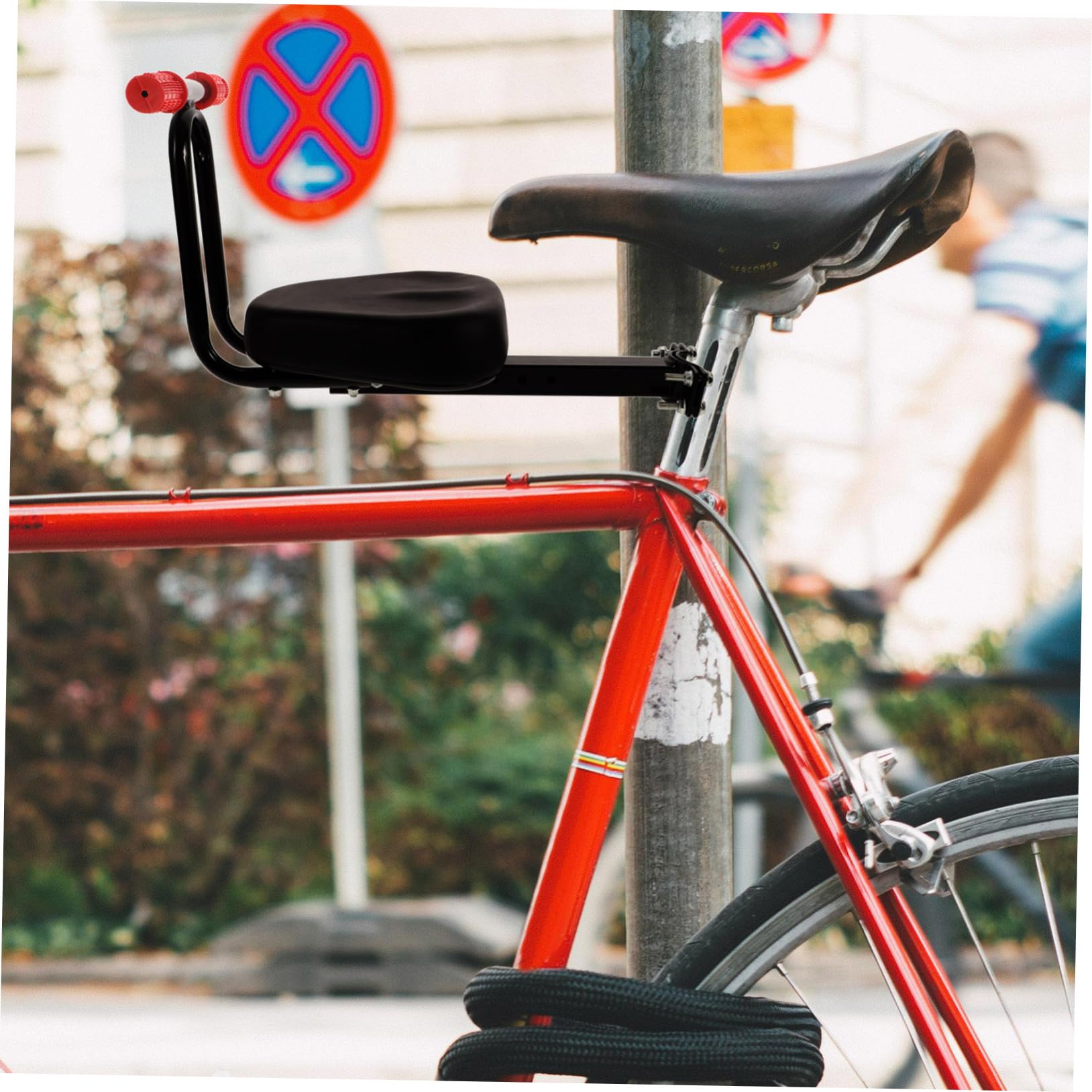 Happyyami Seggiolino Ergonomico per e Bambini Mountain Elettrica Bici Design Metallo Resistente, Comodo e Sicuro per Bambini Stile Moderno Bike