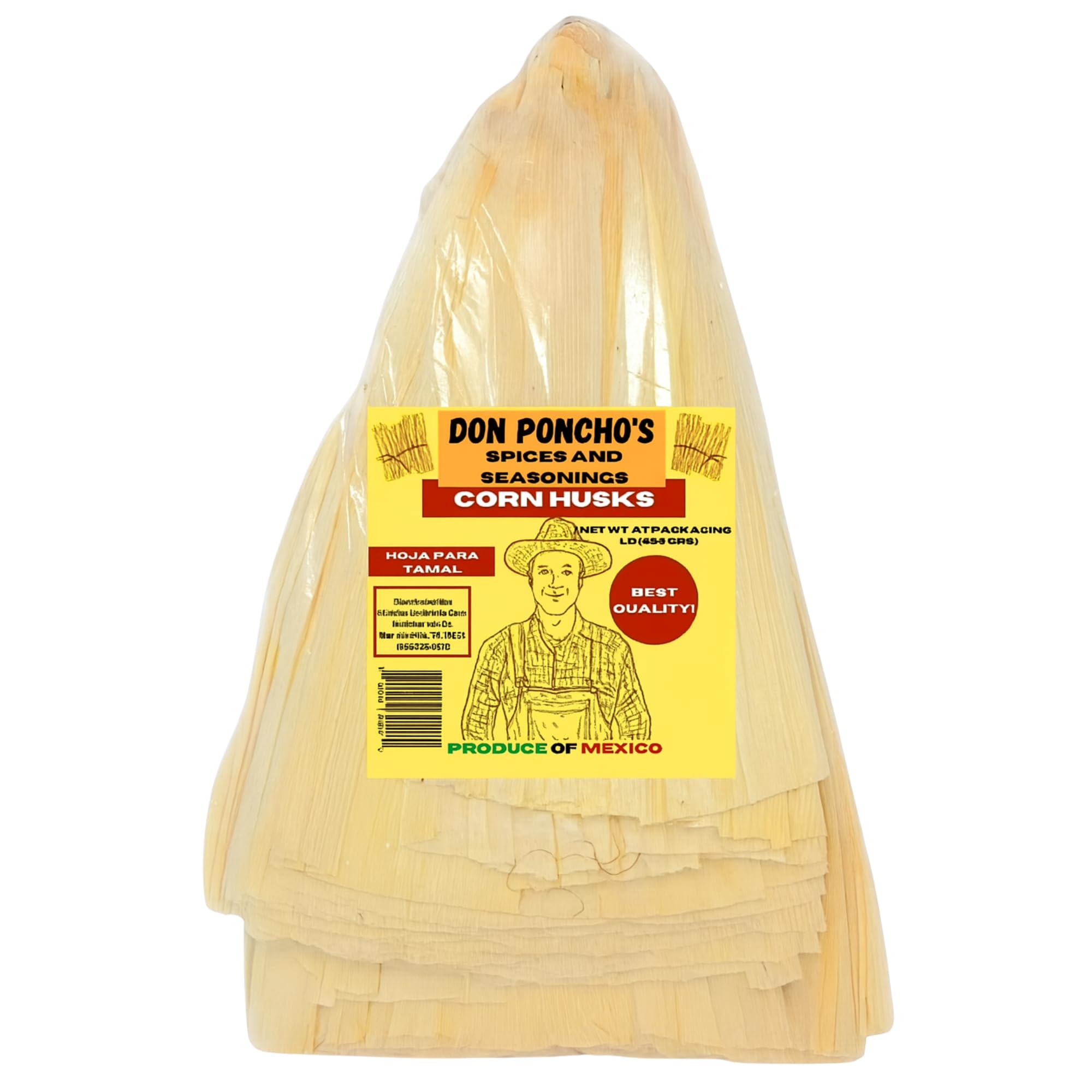 Don Ponchos Hoja de Tamal 1Lb - Premium Corn Husks for Tamales and Crafts - Authentic Mexican Food Ingredient - Natural Corn Husks Ideal for Homemade Tamales
