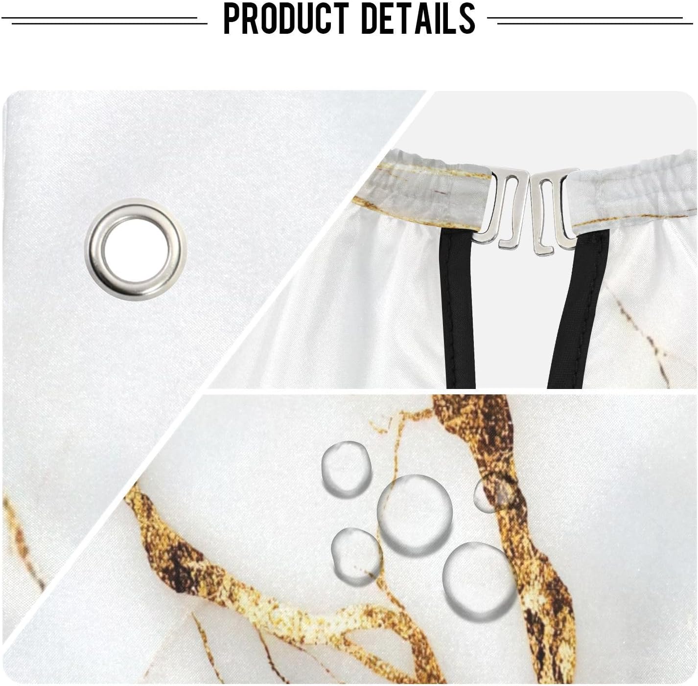 White Gold Marble Professional Barber Cape with Adjustable Neckline, Waterproof Hairdressing Salon Cape for Men Women Kids - 65" x 55" Beard Apron Shaving Kits for Salon and Home Use