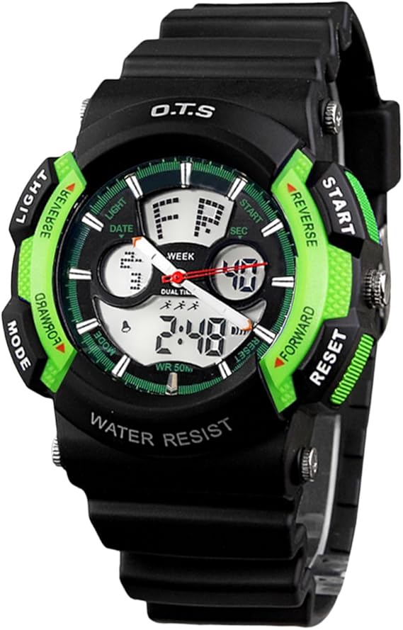 Kinderhorloge jongenshorloge meisjeshorloge lichtgevend horloge  multifunctioneel horloge analoog digitaal horloge - groen : Amazon.nl:  Kleding, schoenen \u0026 sieraden