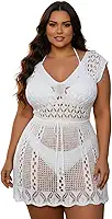 Saída de Praia Plus Size Feminino Croche Tricot Elegante Vestidinho Canga Saida de Banho Moda Praia Luxo