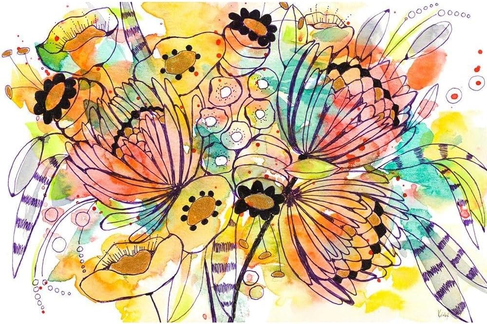 ArtDirect Whimsical Splash Unframed Art Print Giclee Poster by Krinlox - Ready for Framing with Customization Sizes 10x7, 14x9, 20x13, 36x24, 48x32, and 60x39 Inches