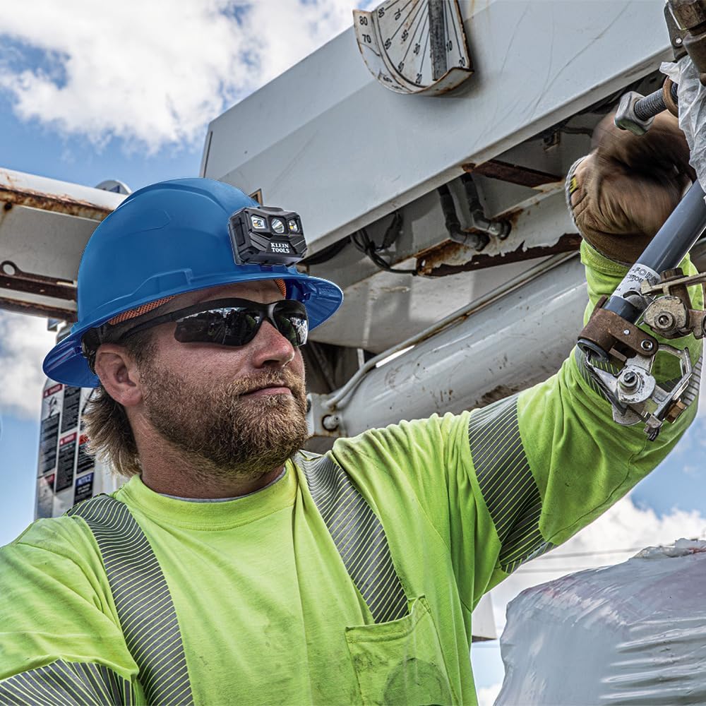 Klein Tools Hard Hat, Non-Vented Full Brim Style, Padded, Self-Wicking Odor-Resistant Sweatband, Tested up to 20kV