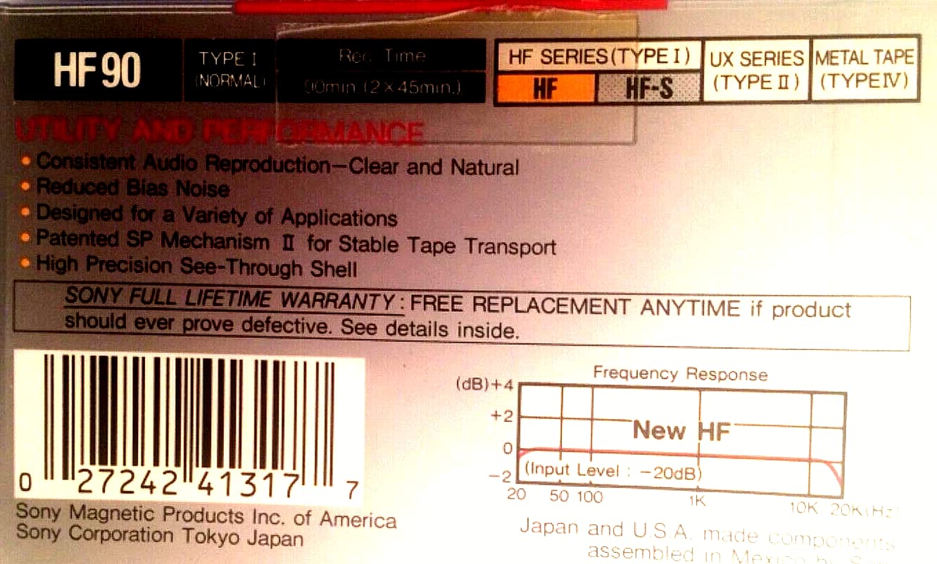 Amazon.com: Sony HF 90 (1985) : Electronics