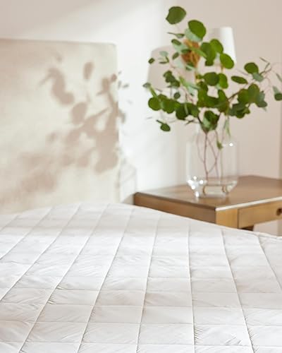 Miniatura 6 de Cozy Earth Protector de colchón de tamaño matrimonial  100% viscosa de bambú  Funda de colchón refrescante ligera que regula la temperatura con