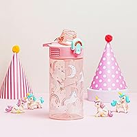 Vista 10 de Zak Designs Sage Water Bottle For School or Travel, 16oz Durable Plastic Water Bottle With Straw, Handle, and Leak-Proof, Pop-Up Spout Cover Barbie