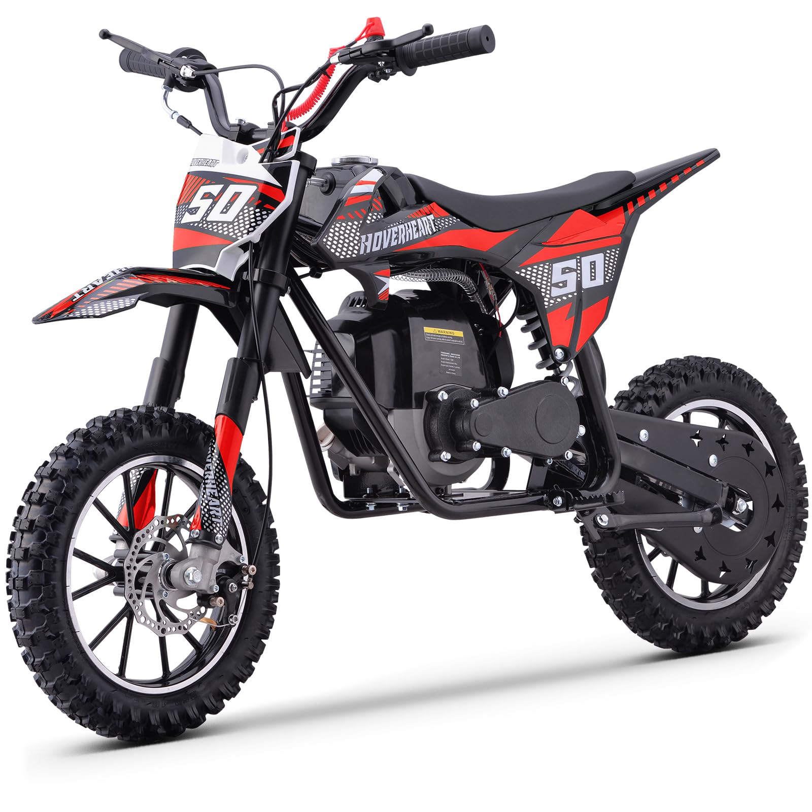 Gas Dirt Bike, Kids Dirt Bike, 50cc 4-Stroke Gas Powered Kids Motorcycle with Mountain Tire, Suspensions, 25Mph Disc Brakes Mini Bike, NO Oil Mix Required