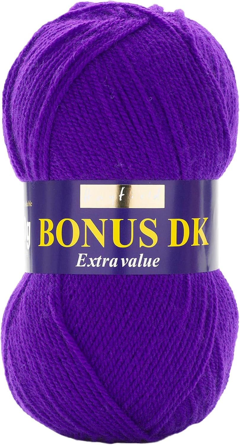 Hayfield Bonus Knitting Yarn DK 828 Bright Purple - per 100 gram ball