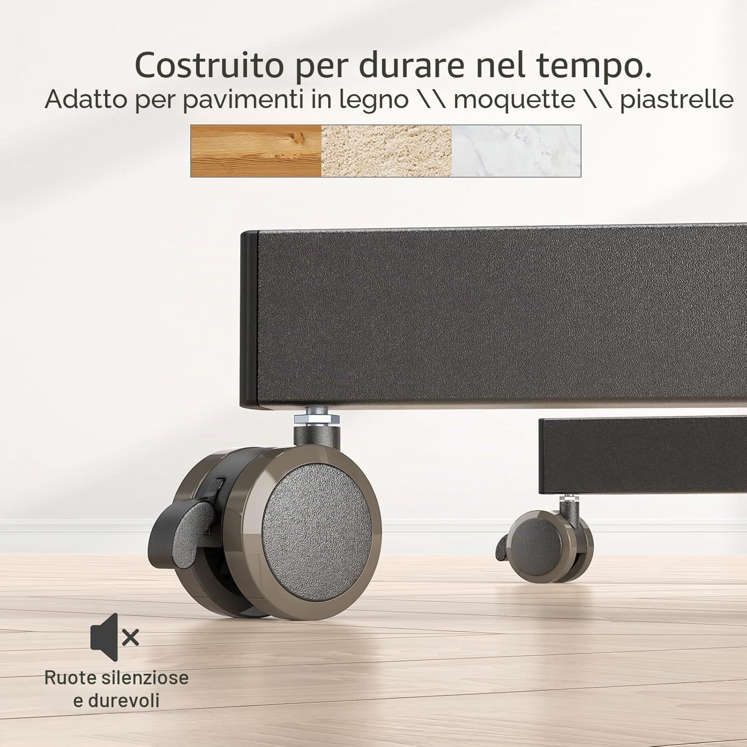 PERLEGEAR Supporto TV da Pavimento con 4 Ruote per Schermo da 13 a 43 pollici, 30° Inclinabile Porta tv da Terra Mobile fino a 20 kg, Carrello porta tv con 8 Regolabile in Altezza, Max VESA 200x200mm