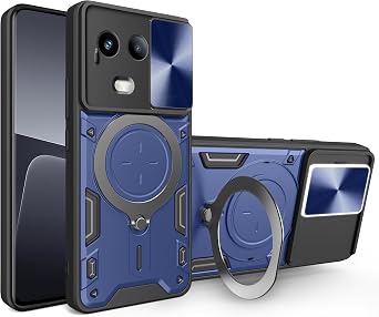 Generic Compatible with Huawei Mate 60 Pro Case,Car Mount Magnetic,Compatible with Huawei Mate 60 Pro 5G ALN-AL00 Built-in Kickstand with Slide Lens Case Cover Blue