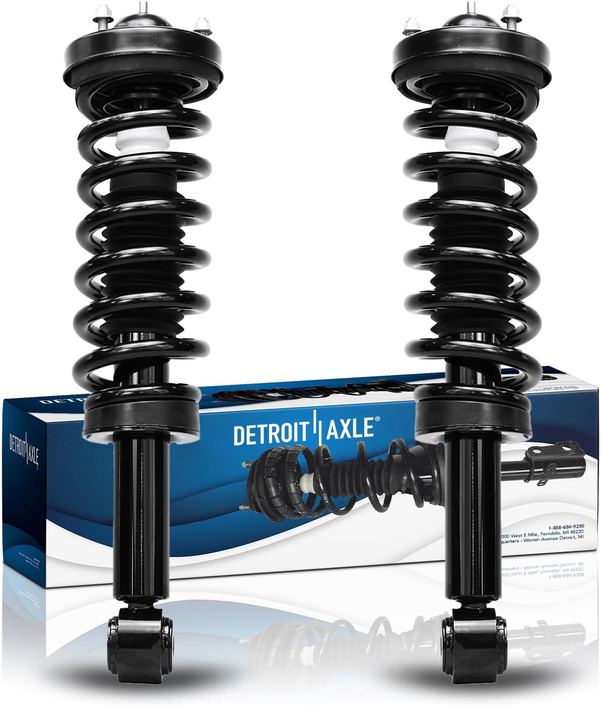 Detroit Axle - 4WD Pair Front Struts for 2009-2013 Ford F-150 Complete 2 Struts w/Coil Spring Assembly 2010 2011 2012 Replacement Left Right Quick Install Ready Strut Shock