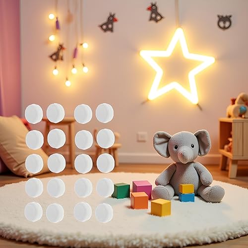 Miniatura 6 de Caja de sonajero blanco, 20 unidades, para sonajero de plástico, accesorios de sonajero y anillos de felpa (0.59 pulgadas)